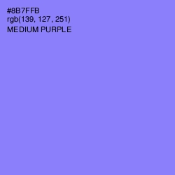 #8B7FFB - Medium Purple Color Image
